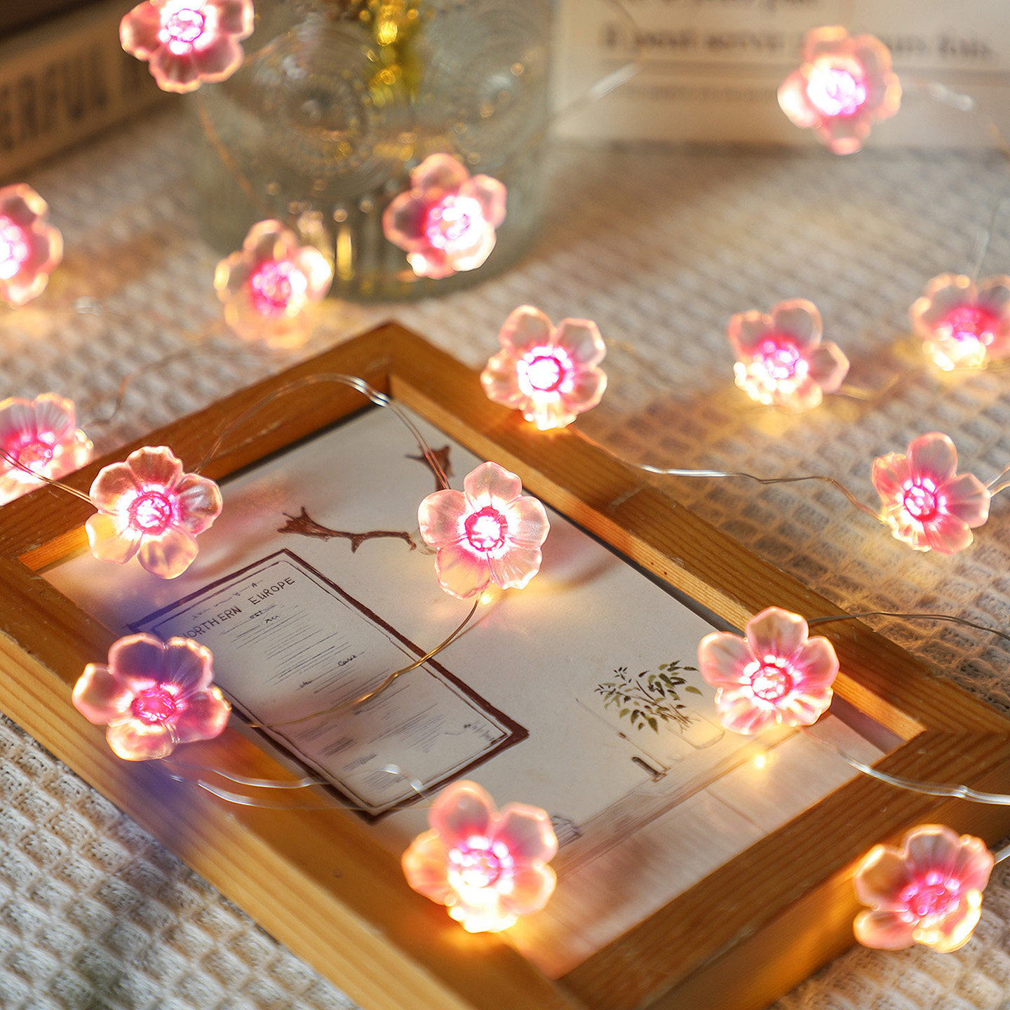 梅花灯串户外装饰灯花瓣灯桃花灯室内装扮小彩灯小花灯场景氛围灯