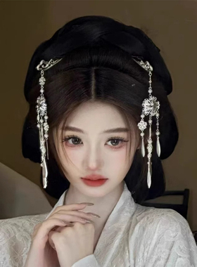 新款银色风铃步摇流苏发簪女