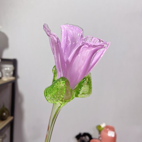 出口国外仿真玻璃花纯手工制作琉璃花琉璃夜光花新花夜光琉璃花