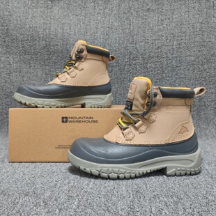 意大利牛皮工装靴男款冬季加绒加厚保暖棉鞋防水防滑登山滑雪靴男