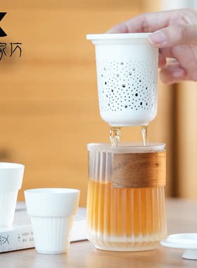 伍家坊旅行携带车载套组陶瓷旅游户外露营茶具套装携带方便快客杯