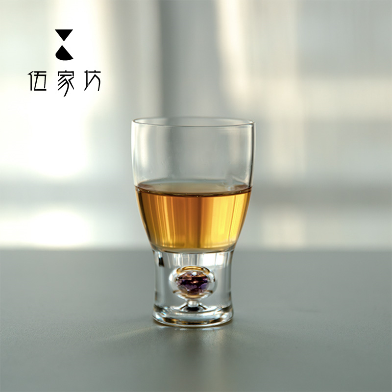 伍家坊 紫水晶啤酒杯水晶玻璃酒杯高档加厚家用个人杯