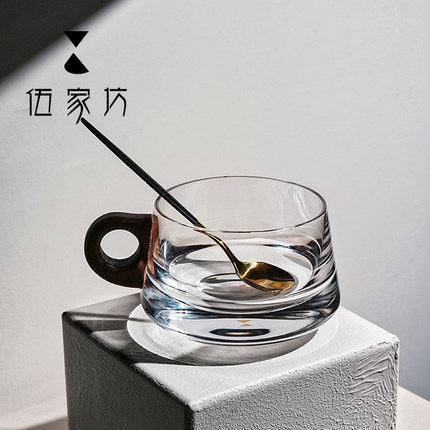 伍家坊 水晶玻璃咖啡杯精美下午茶茶杯卡布奇诺咖啡杯日式红茶杯