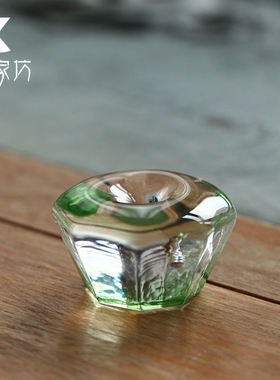 伍家坊八边香插手工水晶玻璃茶道零配茶桌家用简约摆件个性小物件