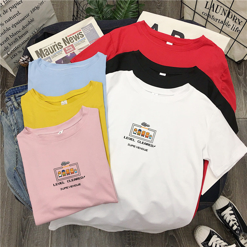 夏季女装2019新款超火cec网红短袖t恤女宽松韩版百搭ins潮上衣服限6000张券