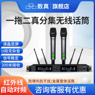 话筒 桌面手持头戴领夹式 数真一拖二真分集无线会议麦克风SZ G820