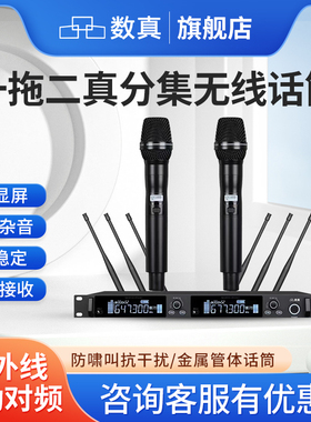 数真一拖二真分集无线麦克风SZ-G920S六天线桌面手持头戴领夹式