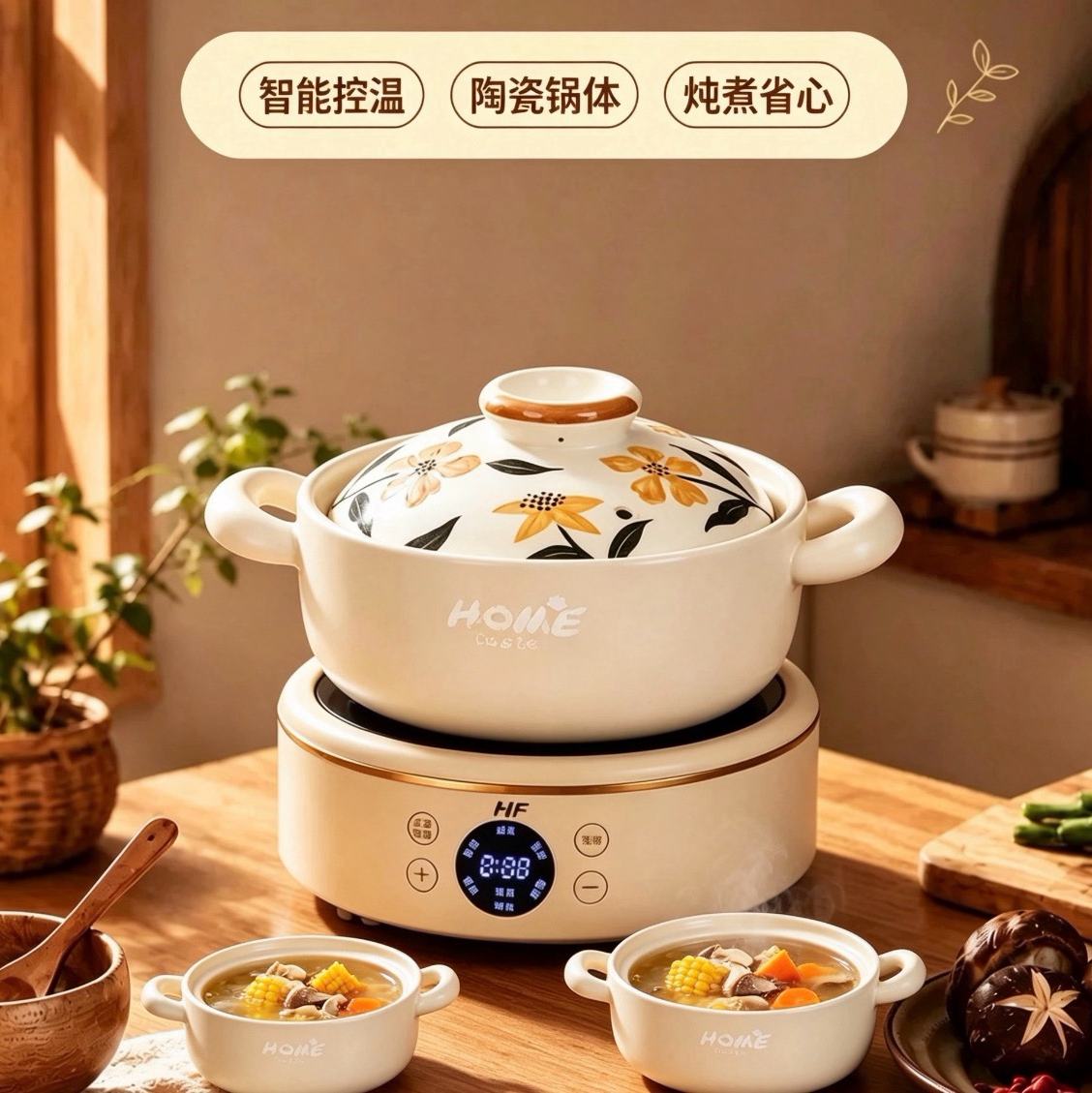 多功能分体式全智能电炖砂锅炖锅家用煲汤锅耐高温陶瓷砂锅套装