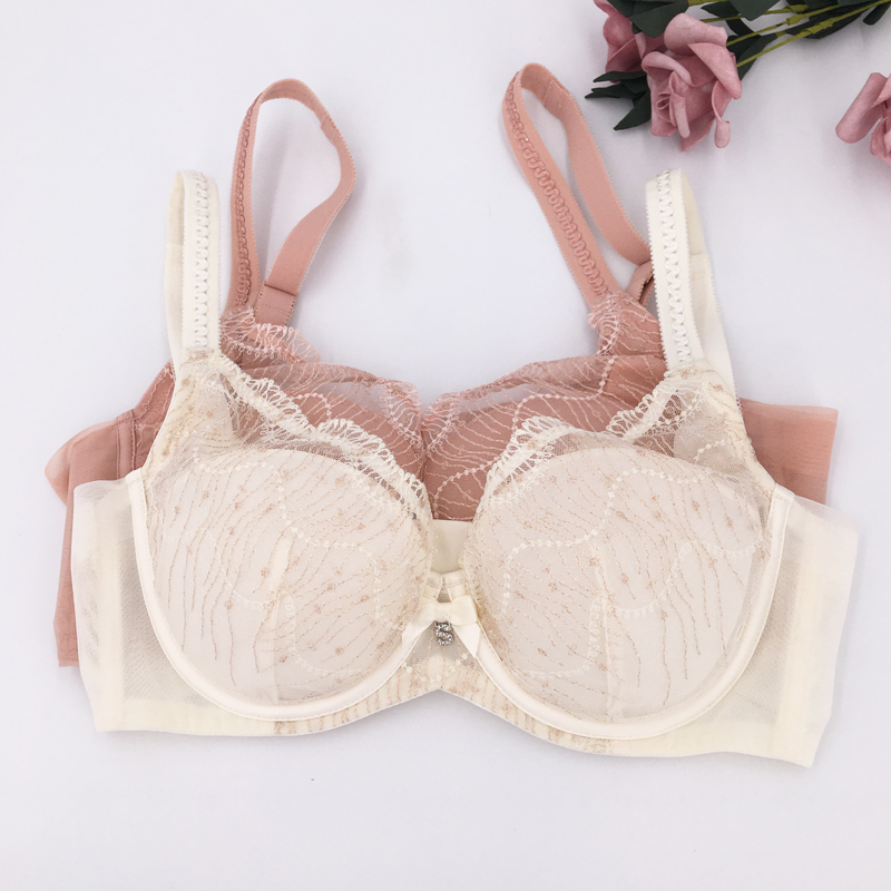 桑扶兰文胸薄款大码胖mm大码聚拢防下垂有钢圈大胸显小内衣36015