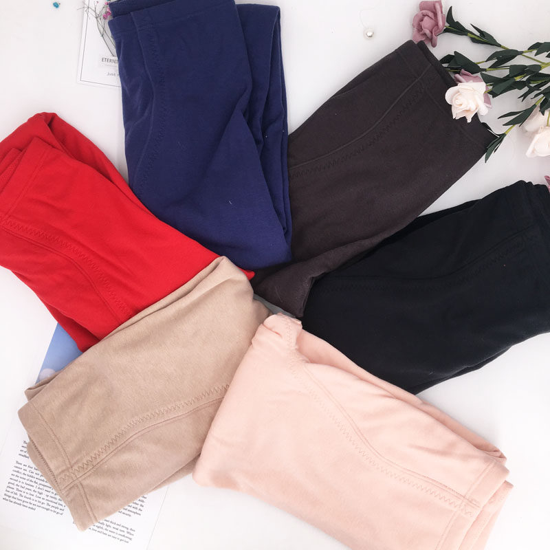 桑扶兰秋裤女冬内穿紧身高腰保暖内衣加厚单件护膝黑色双层ERE14