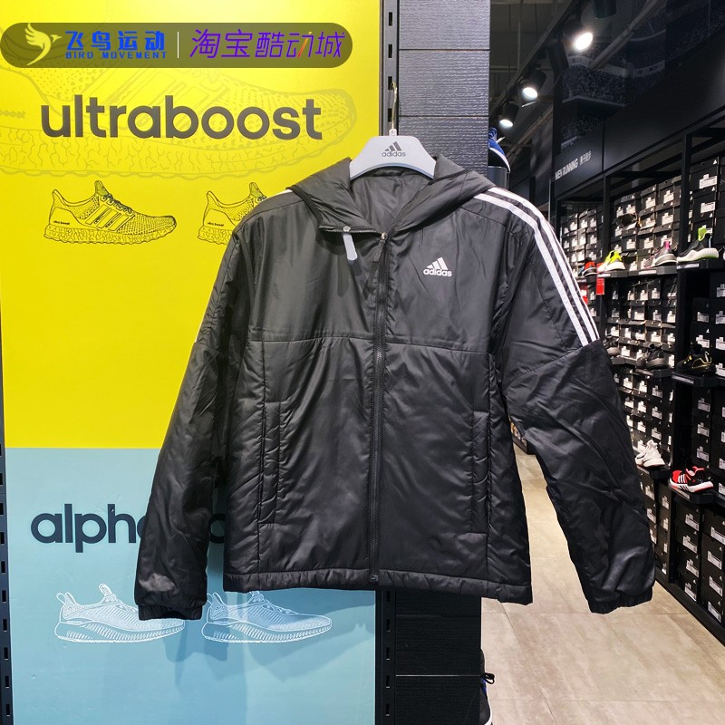 Adidas阿迪达斯冬季防风棉衣男女情侣中长款保暖外套棉服 GH4601