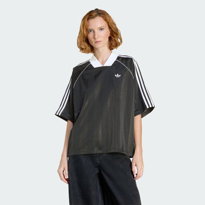 女子拼色复古足球风运动短袖T恤