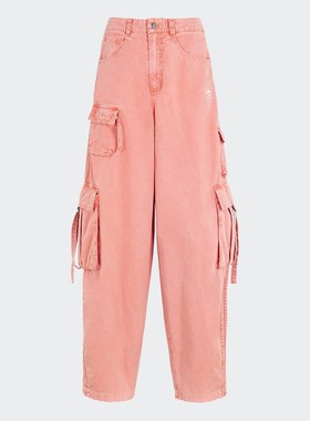 阿迪达斯男女款多口袋工装风复古休闲运动牛仔长裤KD4114 KD4113