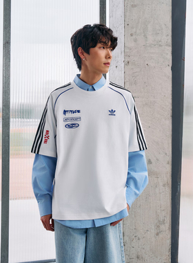 Adidas/阿迪达斯短袖正品复古穿搭机车风纯棉运动短袖T恤JL8419