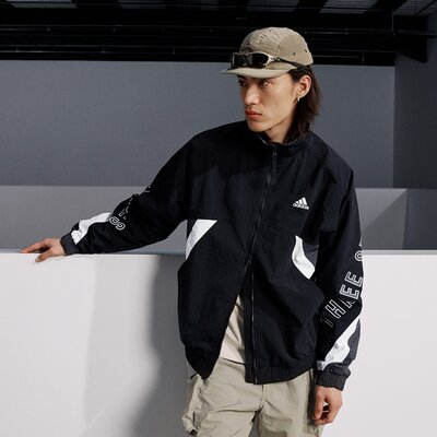 Adidas/阿迪达斯外套秋季立领男女同款运梭织宽松夹克外套IS5146