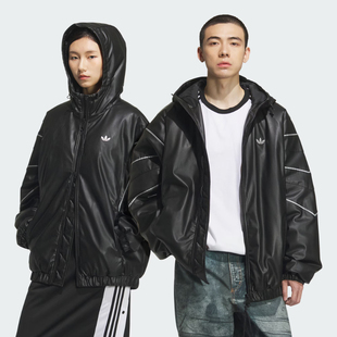 保暖仿皮运动上衣宽松连帽棉服KC2653 Adidas阿迪达斯外套情侣款