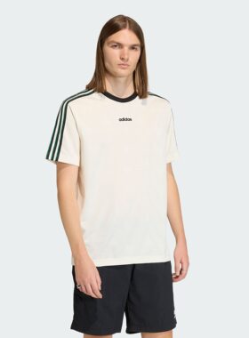 adidas阿迪达斯短袖三叶草提花休闲文化短袖圆领球衣 KE2139