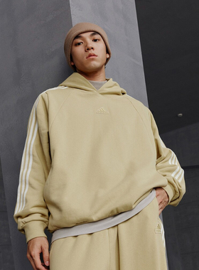 Adidas/阿迪达斯卫衣秋季新款运动休闲宽松长袖连帽套头衫JI6637