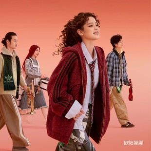 Adidas阿迪达斯三叶草26年马年新年款男女连帽运动外套长袖KT0718