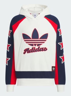 Adidas阿迪达斯三叶草卫衣男2025新款复古大logo连帽套头衫JN0779