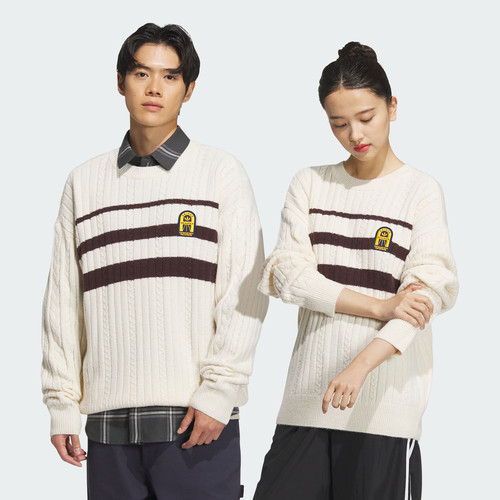 情侣款复古学院运动长袖针织毛衣