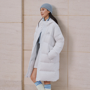 Adidas/阿迪达斯男女冬季新款保暖长款600蓬鸭绒连帽羽绒服KQ5515