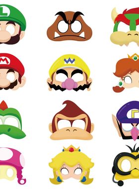 超级玛丽面罩生日道具面具mario