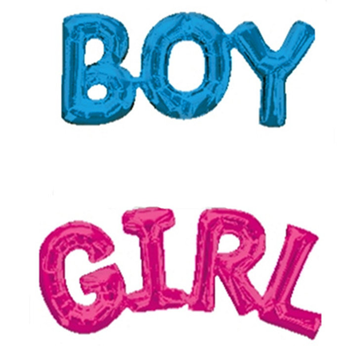 美国Anagram男孩女孩宝宝生日气球 连体字母 BOY和GIRL铝膜氦气球