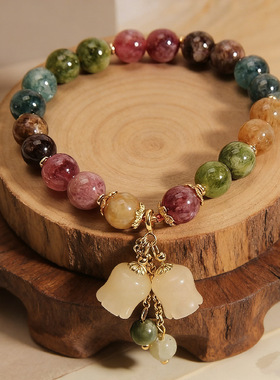 新款优化碧玺吞金兽手链女ins小众设计一家三口吞金兽吊坠手串女