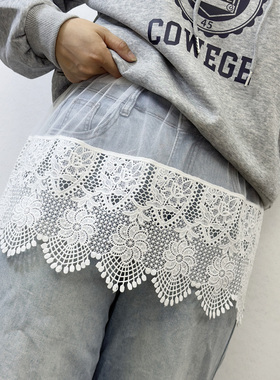 2025秋冬大码卫衣叠穿神器百搭遮屁股短款打底裙女蕾丝遮胯屁帘