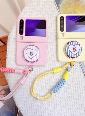 适用华为PuraX折叠屏小米mixflip2手机壳novaFlipS膜一体荣耀MagicVFlip2磁吸中轴pocket2手提绳zflip7/6支架