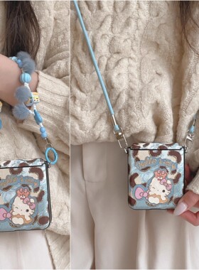 适用华为PuraX折叠屏手机壳荣耀MagicVFlip2壳膜一体小米MixFlip2摩托罗拉50三星zflip7FE卡通KT猫毛绒手链60