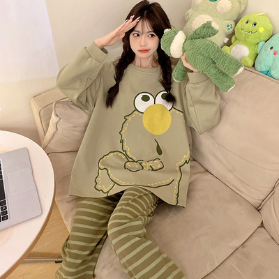秋季女士纯棉睡衣加肥加大码胖MM250斤特大宽松家居服XXXXXL套装