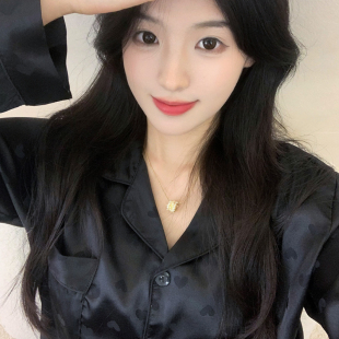 秋季薄款冰丝长袖睡衣加肥加大码宽松胖MM女士家居服两件套装夏天