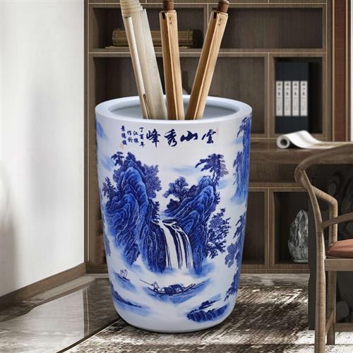 青花手绘景德镇书房办公室收纳