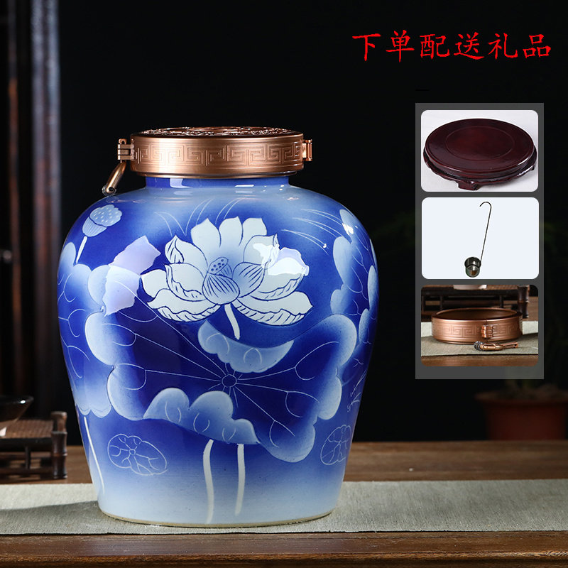 景阁陶瓷手工手绘陶瓷酒坛子泡酒