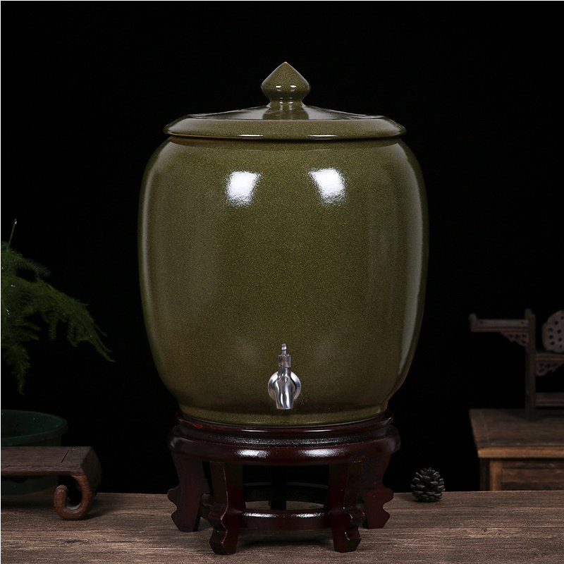 景阁陶瓷家用大号带龙头水缸