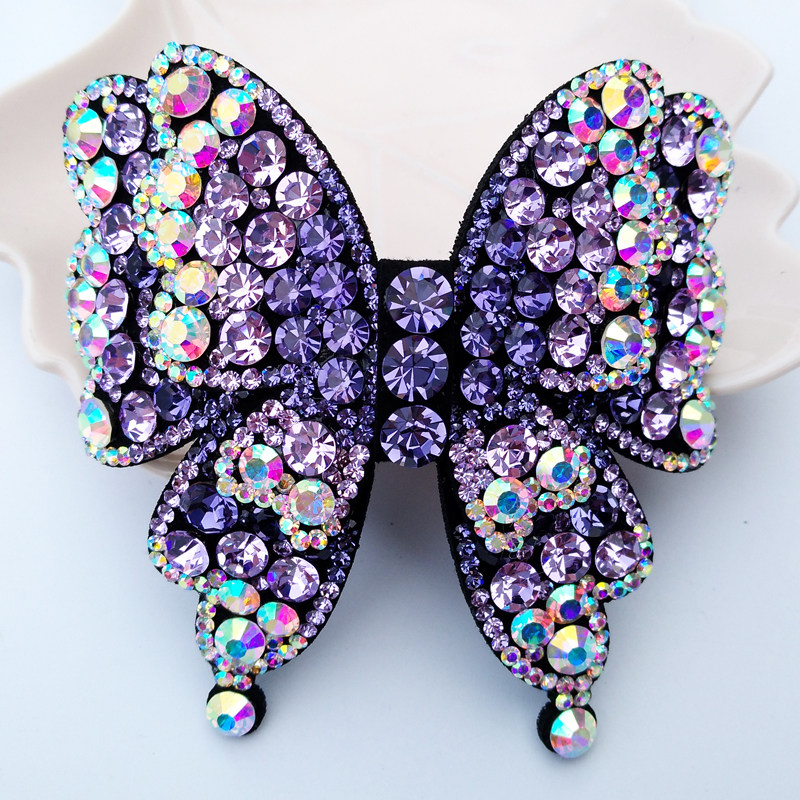 发夹后脑勺女韩版水钻头发顶夹发卡子妈妈盘发大号弹簧夹子头发饰