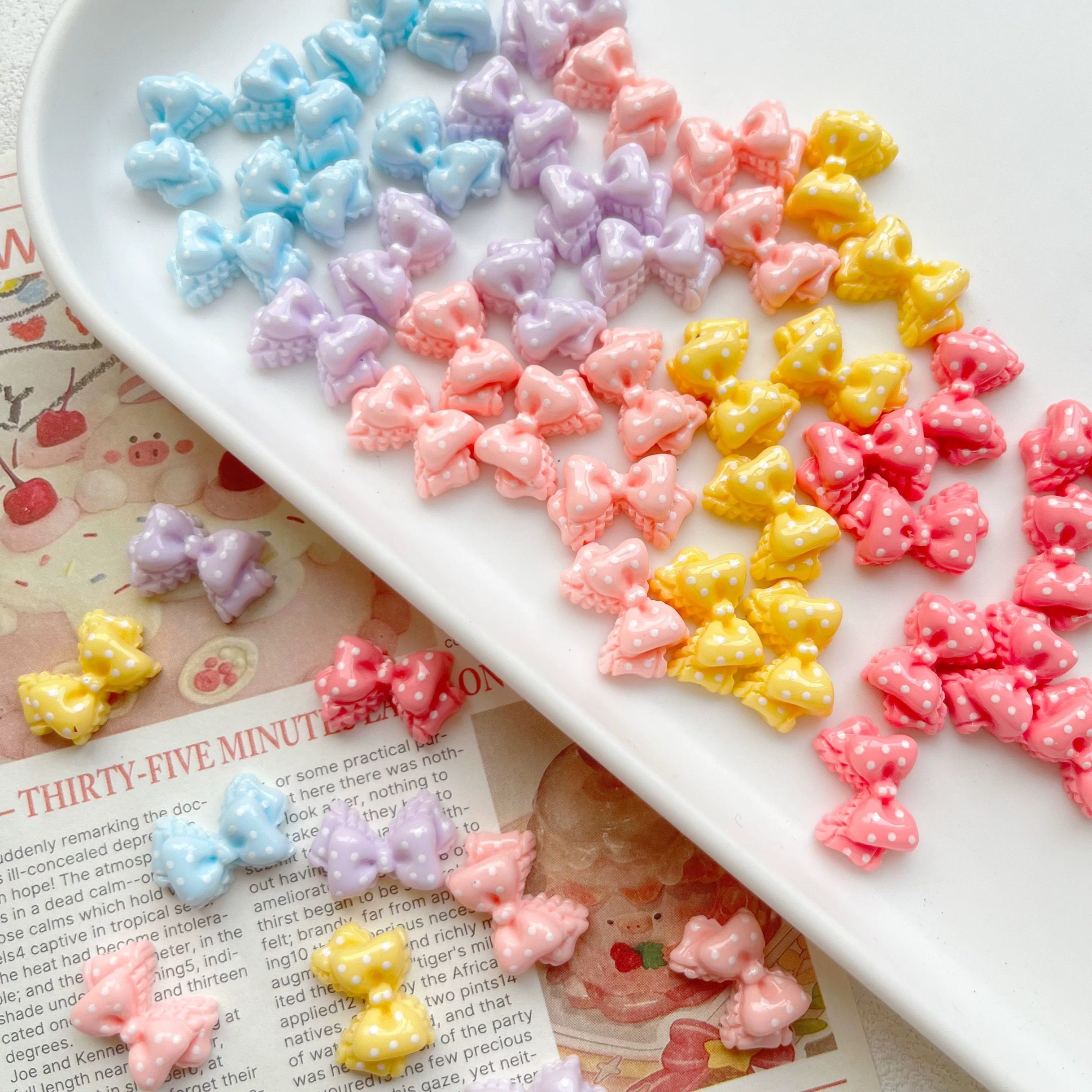 亮面波点蝴蝶结奶油胶手机壳贴