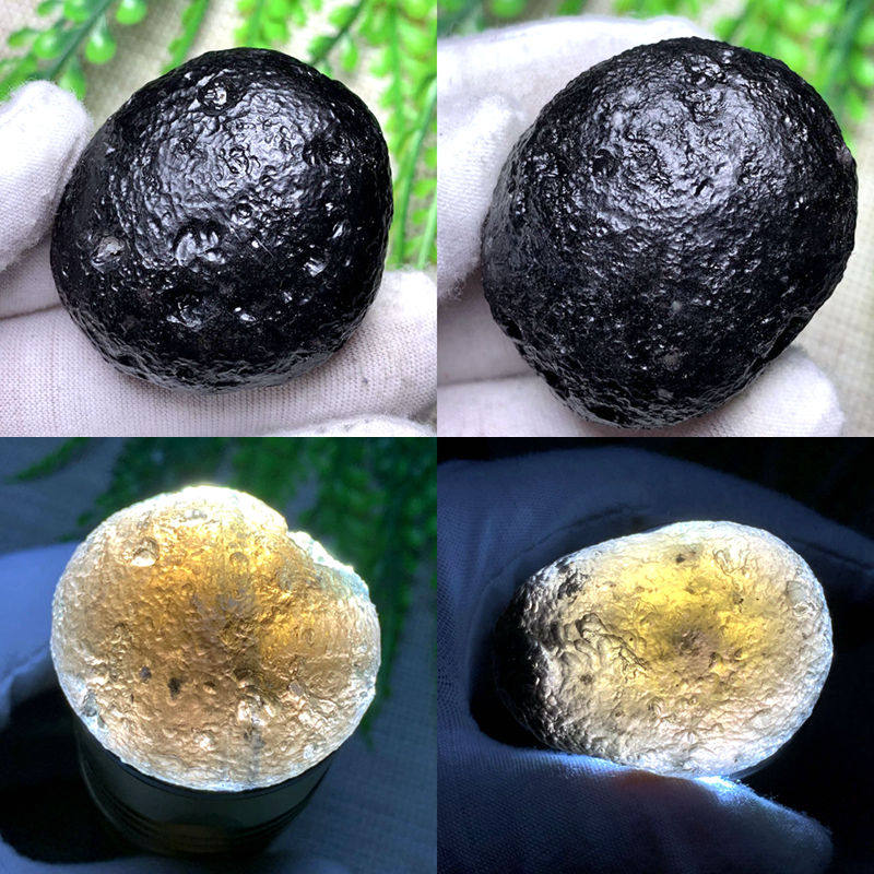 天然印尼陨石原石黑玻璃陨石透透的陨石猎户座陨石雷公木墨陨石