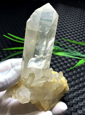 白水晶原石天然寺庙水晶白水晶簇摆件净化消磁亮皮带围岩水晶E521