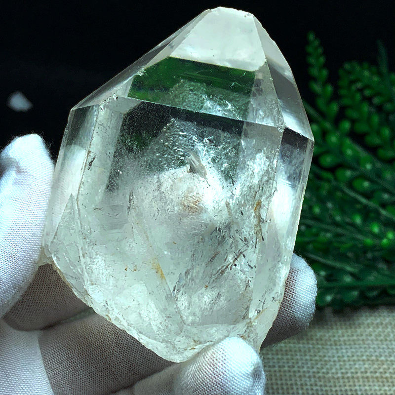 天然西藏喜马拉雅山水晶原石山脉印记平顶水晶柱摆件毛料矿h429