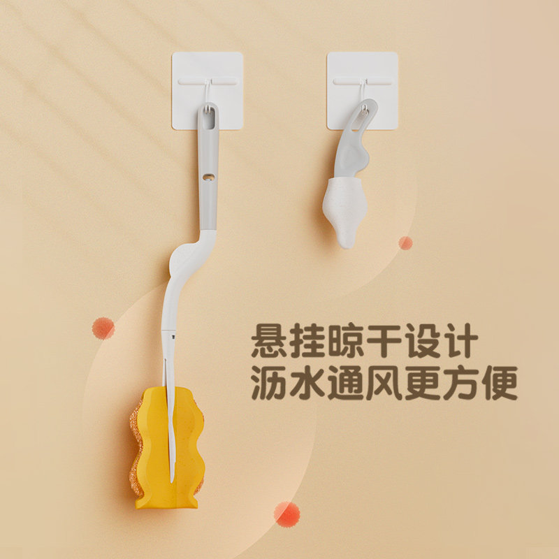Pigeon贝亲婴儿奶瓶奶嘴刷多功能海绵奶瓶刷清洁刷分体式刷头图片