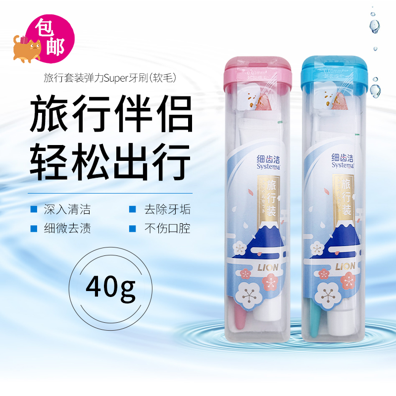 LION狮王细齿洁旅行牙刷套装