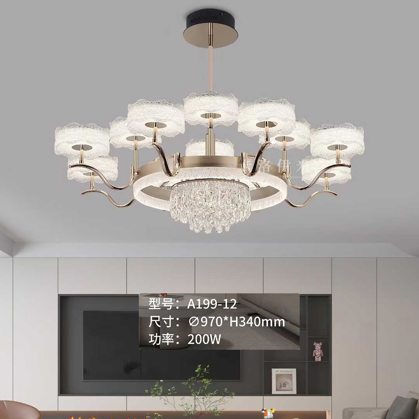 新款高端铝材拉丝大厅主灯客餐厅吊灯现代简约大气高端餐厅卧室