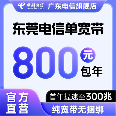 东莞电信宽带办理 提速至300M纯宽带光纤报装低月租单宽包年宽带