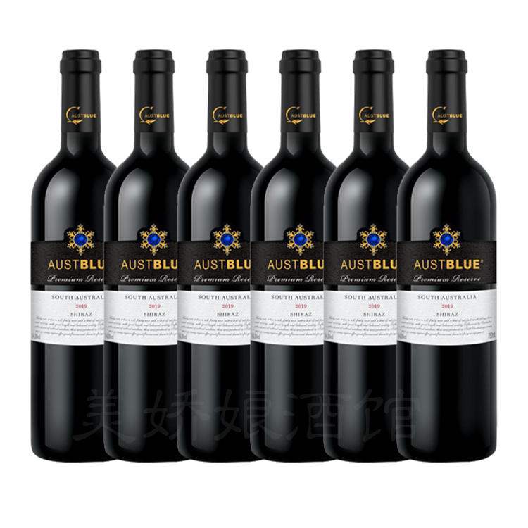 AUSTBLUE蓝澳蓝钻干红葡萄酒2019西拉子澳洲餐酒红酒包邮