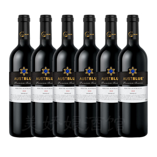 蓝澳红酒AUSTBLUE蓝钻葡萄酒2019西拉子澳洲干红葡萄酒餐酒