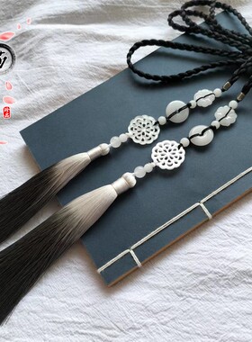 原创汉服宫绦圆领袍腰绳明制道袍流苏玉佩古风禁步腰带男女款配饰