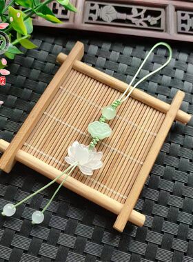 精美莲花挂坠旗袍压襟坠多色贝壳